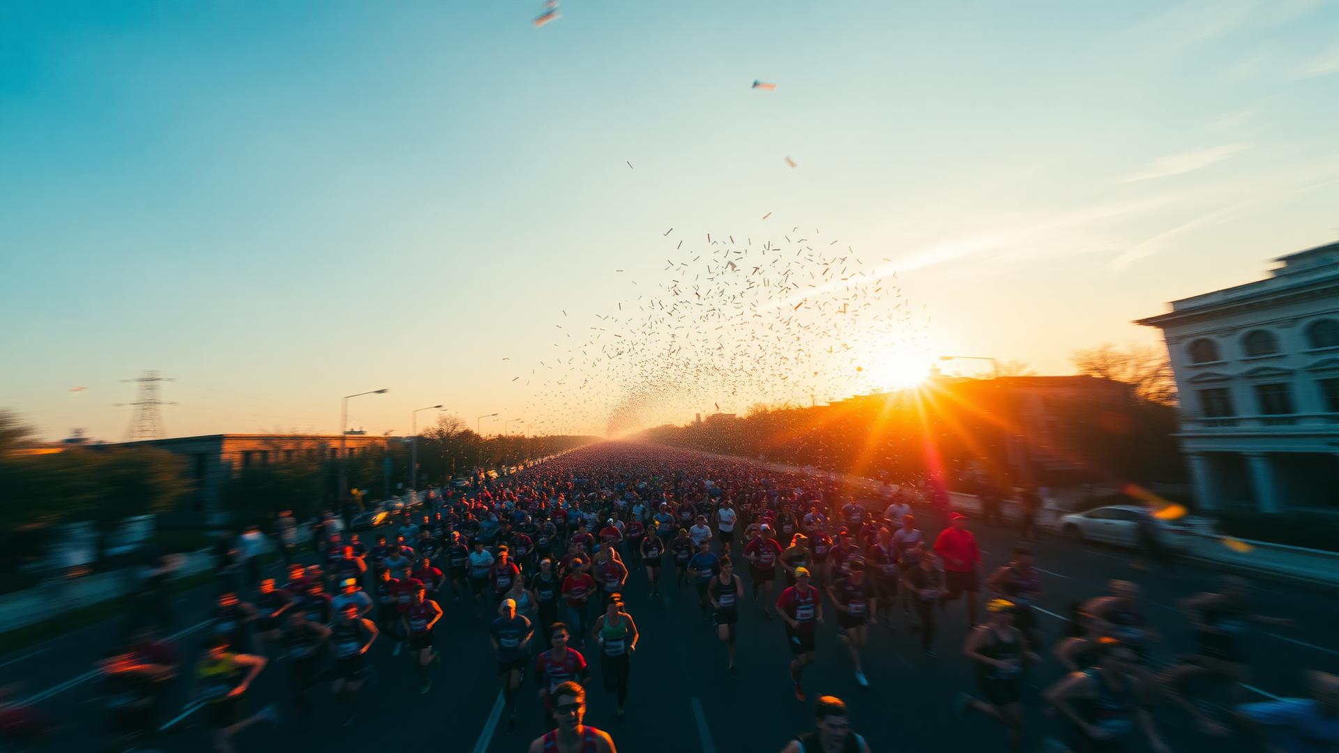 Runners at sunrise